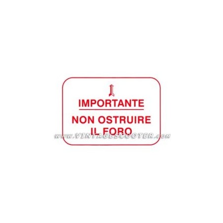 Adhésif   Non ostruire il foro   rouge